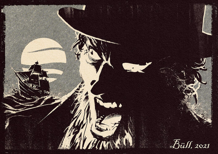 Moby Dick Illustration for Ed. Trem Fantasma