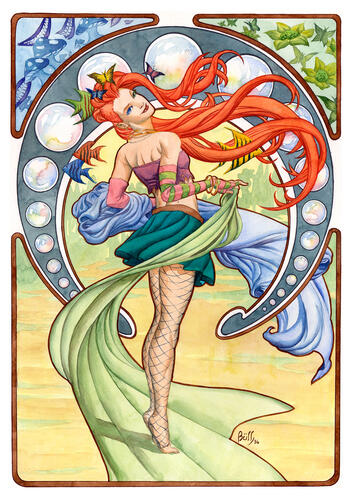 Delirium - after Alphonse Mucha's "Dance"