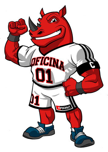 Rhino mascot - Oficina do Estudante